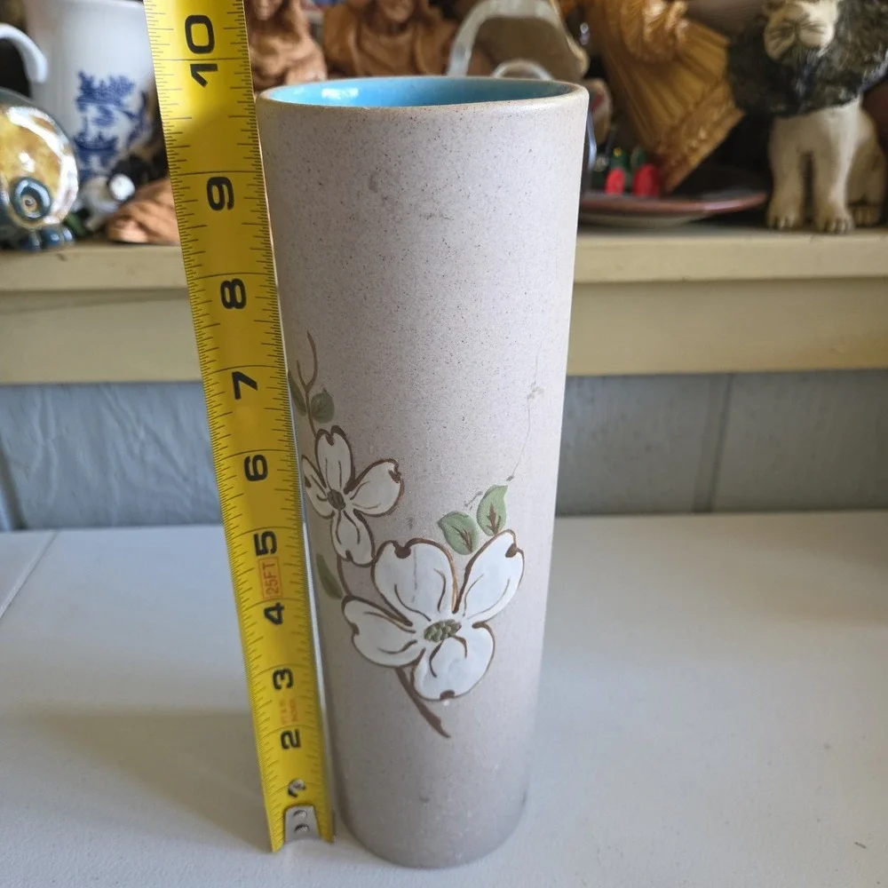 PIGEON FORGE HandPainted Dogwood Floral Tall Pottery Vase